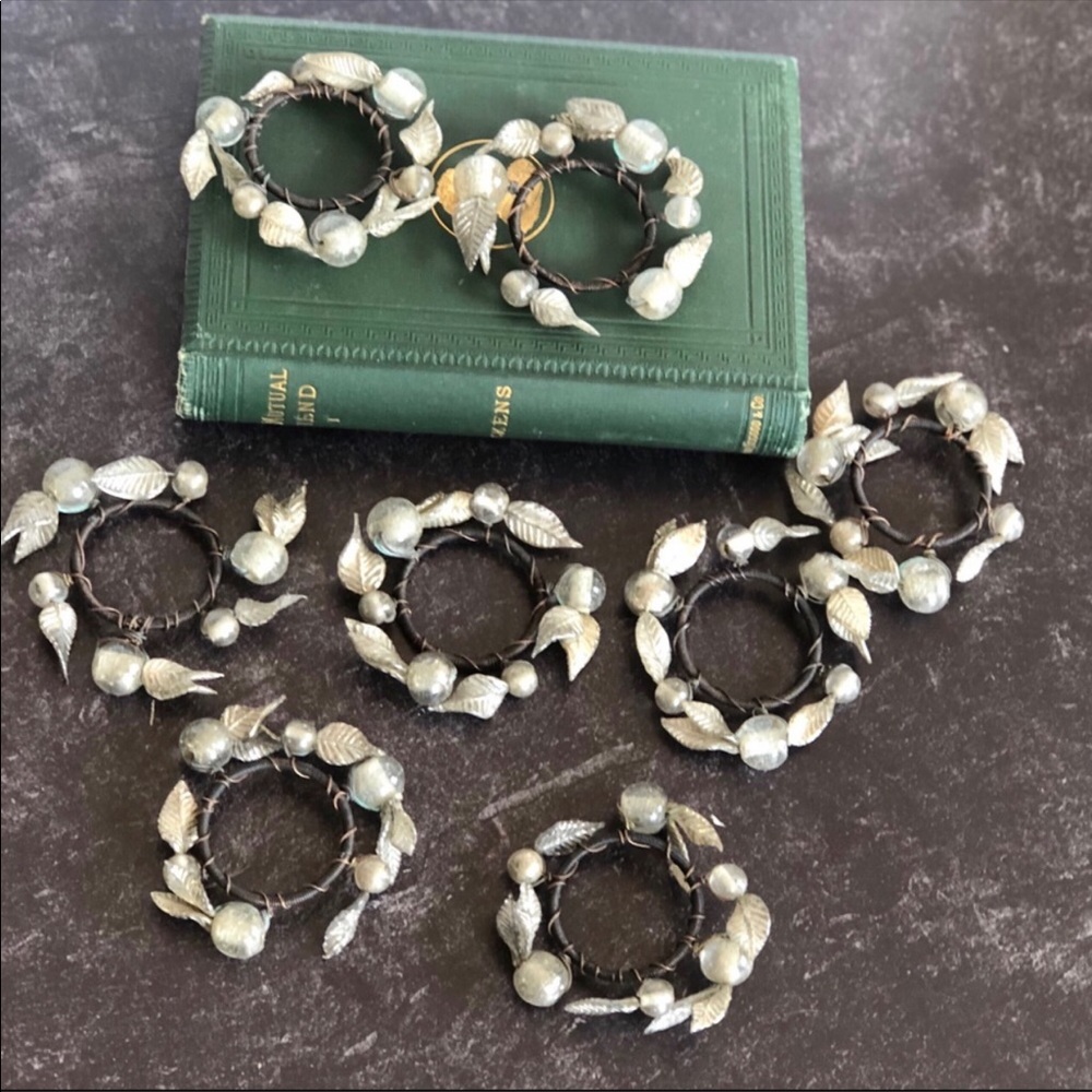 Mercury glass napkin rings Set of 8 ZGallerie NEW